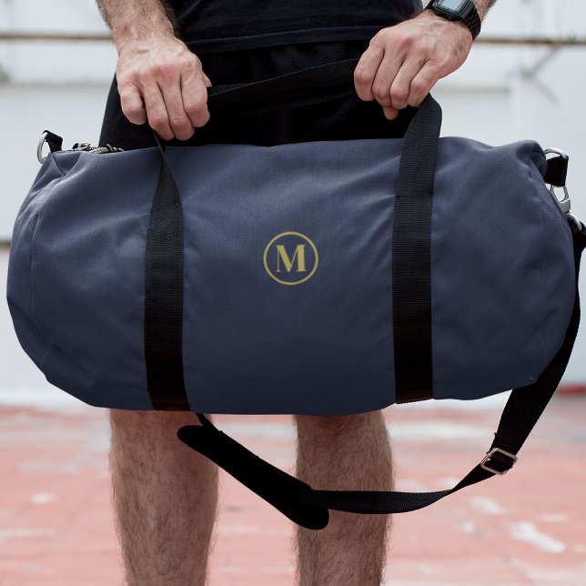 Erste Fitness der Blue Monogram Custom Gold Navy Duffle Bag (Von Creator hochgeladen)