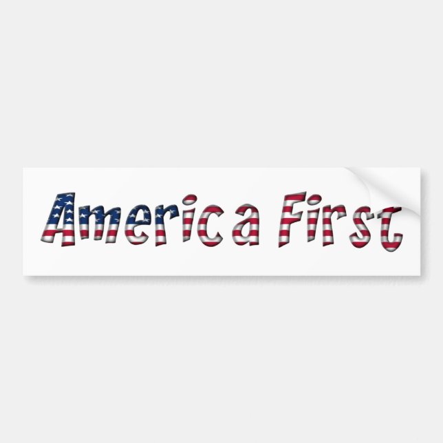 Erste Flagge-Typografie Amerikas patriotisch Autoaufkleber (Vorne)