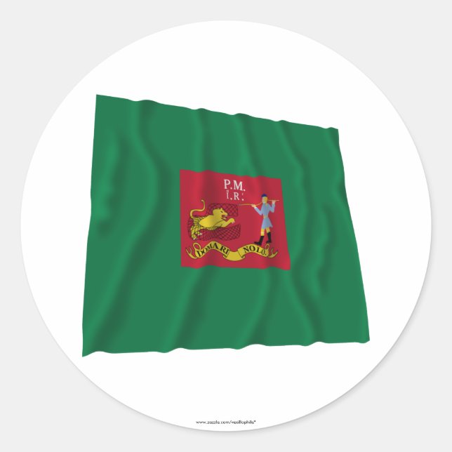 Erste Flagge von Pennsylvania Rifles Runder Aufkleber (Vorderseite)