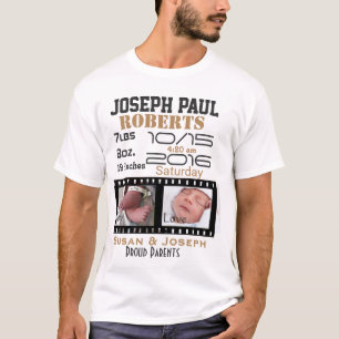 Erste Foto Filmstreifen Personalisiertes Neugebore T-Shirt