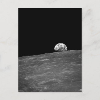 Erste Fotografie eines Erdbebens von Apollo 8 Postkarte