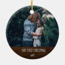 Erste frohe Weihnachten Rustic Wood Typografie