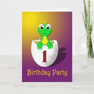 Erste Geburtstags-Party Einladung des Baby-Drachen