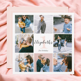 Erste Geburtstagsfeier Modernes Foto Einladung