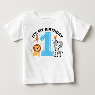 Erste Geburtstagskleidung für Boys Blue Number 1. Baby T-shirt