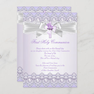 Erste GemeindeGirls Cross Lavender Lila Einladung
