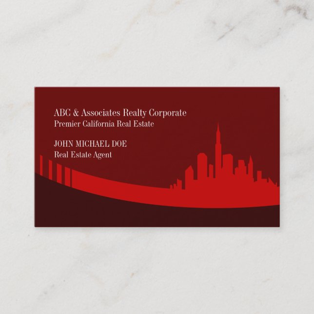 Erste Geschäfts-Karten Real Estate Red Custom Visitenkarte (Vorderseite)