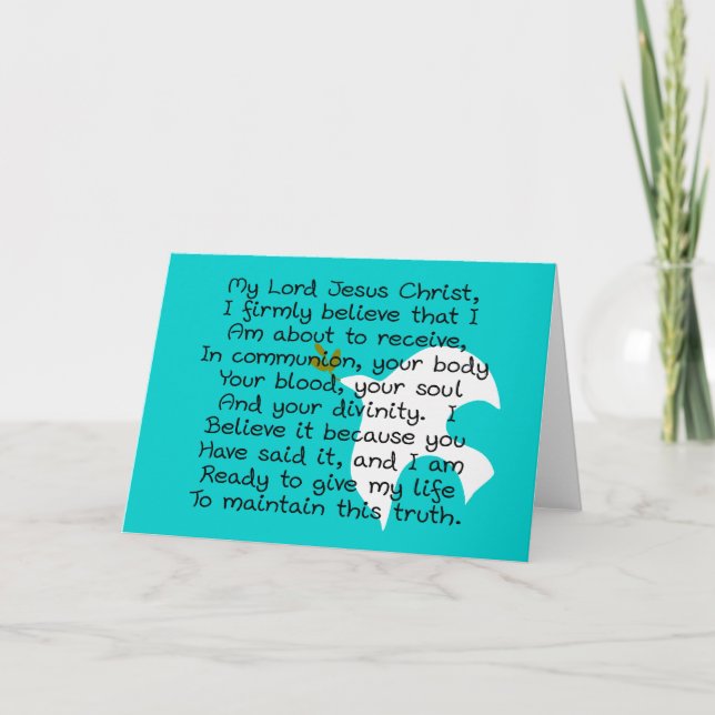 Erste Geschenke am Heiligen Kommunionstag Karte (Vorderseite)