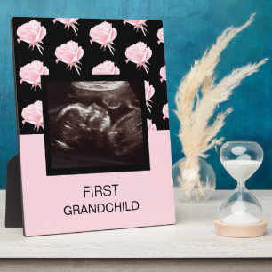Erste Grandchild Pink Ultrasound Großeltern Gesche Fotoplatte
