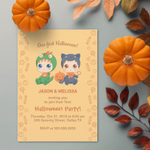 Erste Halloween Baby Twins Black Cat Dragon Party