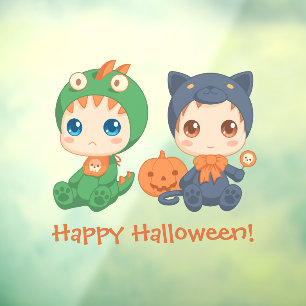 Erste Halloween Babys Black Cat Dragon Costume Fensteraufkleber