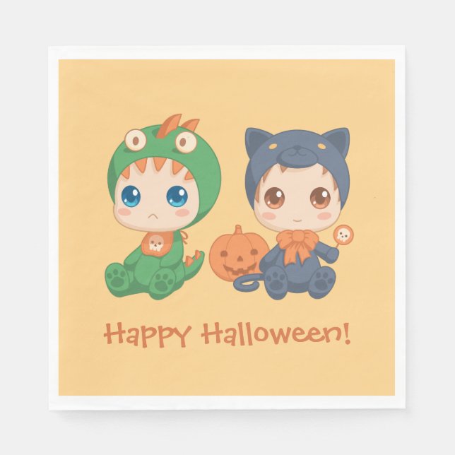 Erste Halloween Babys Black Cat Dragon Costume Serviette (Vorderseite)