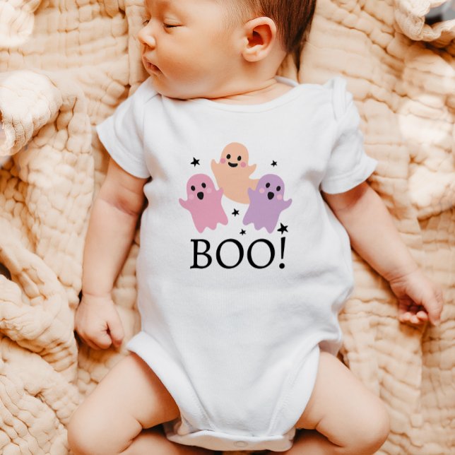Erste Halloween Boo Niedlich Ghosts Pink Lila Girl Baby Strampler (Von Creator hochgeladen)