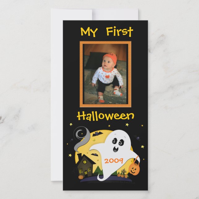 Erste Halloween Custom Foto Card (Vorderseite)