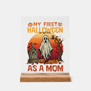 Erste Halloween-Mutter-Geist-Grabstein-Kürbis_1 Acrylschild