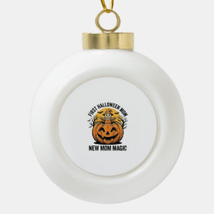 Erste Halloween-Mutter Vintage-Kürbis-Fledermaus-S Keramik Kugel-Ornament