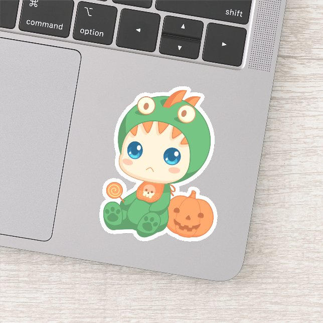Erste Halloween-Niedlich-Baby-Dragon-Dinosaurier-K Aufkleber (Detail)