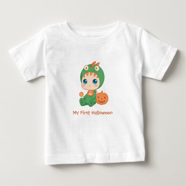 Erste Halloween-Niedlich-Baby-Dragon-Dinosaurier-K Baby T-shirt (Vorderseite)