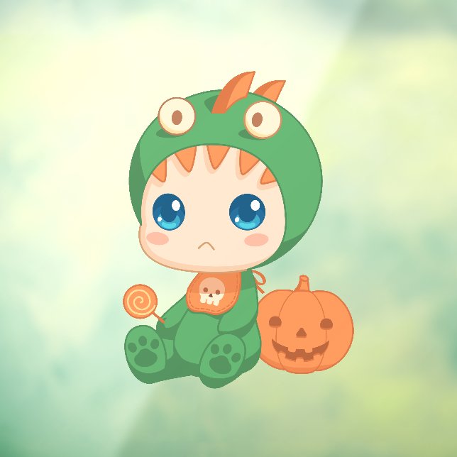 Erste Halloween-Niedlich-Baby-Dragon-Dinosaurier-K Fensteraufkleber (Blatt 3)