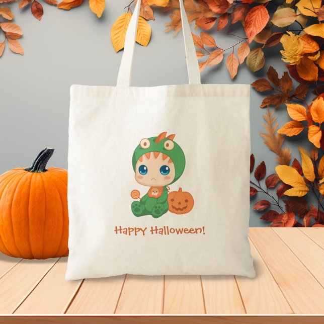 Erste Halloween-Niedlich-Baby-Dragon-Dinosaurier-K Tragetasche (Von Creator hochgeladen)