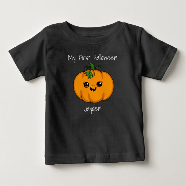 Erste Halloween Personalisiert Baby Baby T-shirt (Vorderseite)
