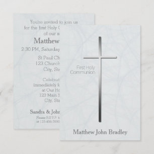 Erste Heilige Kommune in blauer Einladung