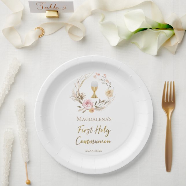 Erste Heilige Kommune Pappteller (Hochzeit)