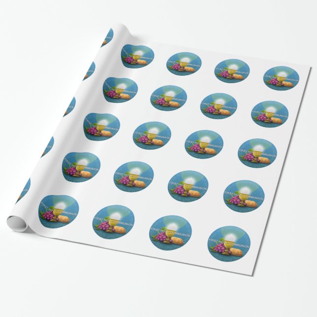 Erste Heilige Kommunion - 1 Geschenkpapier (Ungerollt)