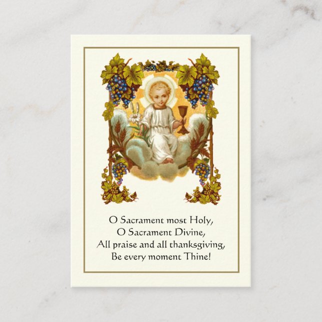 Erste heilige Kommunion Anima Christi Gebet Visitenkarte (Vorderseite)