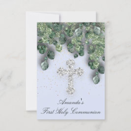 Erste Heilige Kommunion Babtism Christliches Kreuz Einladung