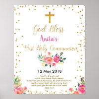Erste heilige Kommunion Christening Party Sign