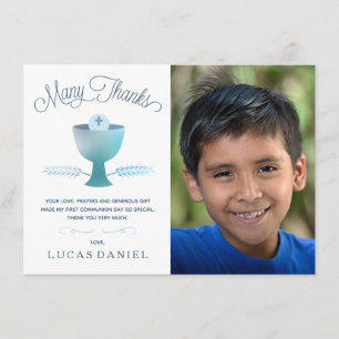 Erste heilige Kommunion danken Ihnen, - Bild, Dankeskarte