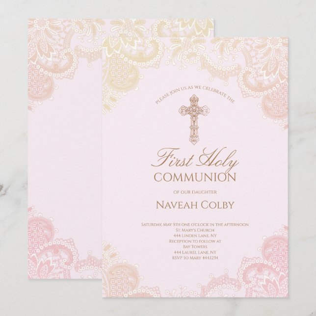 Erste Heilige Kommunion Einladung (Vorne/Hinten)