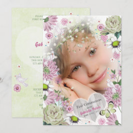 Erste Heilige Kommunion Floral | FOTO Einladung