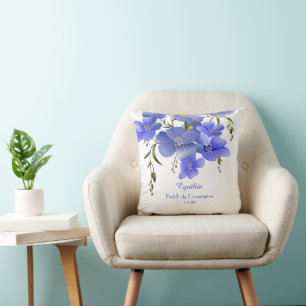 Erste Heilige Kommunion Floral Personalisiert Kissen