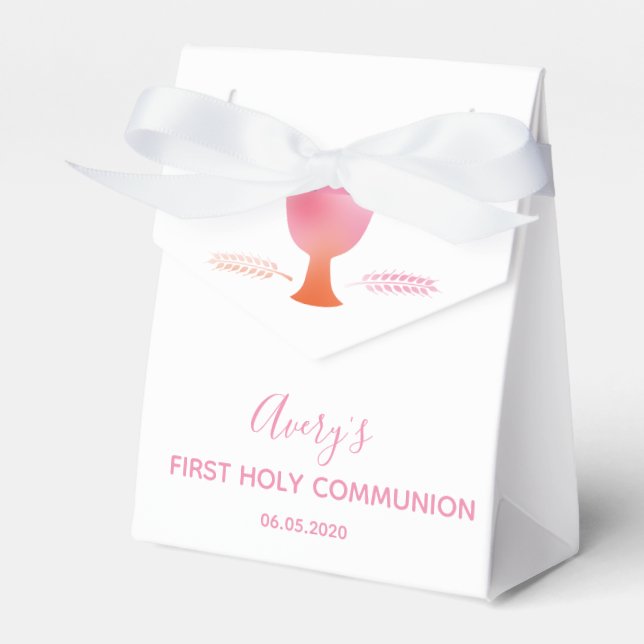 Erste Heilige Kommunion-Gefälligkeitsbox, Mädchenk Geschenkschachtel (Vorderseite)