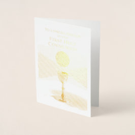 Erste heilige Kommunion Godparent auf Godson Foil  Folienkarte