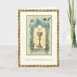 Erste heilige Kommunion Jesus Engel Katholisch Karte