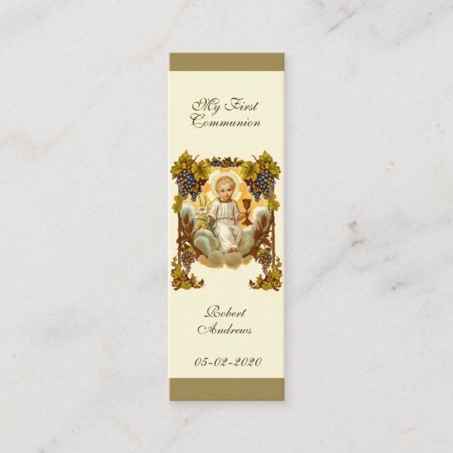 Erste Heilige Kommunion Jesus Erinnerung Mini Visitenkarte (Vorderseite)