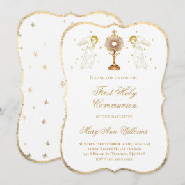 Erste heilige Kommunion katholische Engel Eucharis Einladung