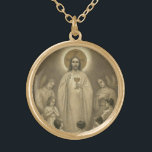Erste Heilige Kommunion Katholische Jesus Engel Vergoldete Kette<br><div class="desc">Dies ist ein wunderschönes traditionelles katholisches Bild von Jesus,  das den Gastgeber den Kindern mit Engeln in der Verehrung anbietet.</div>