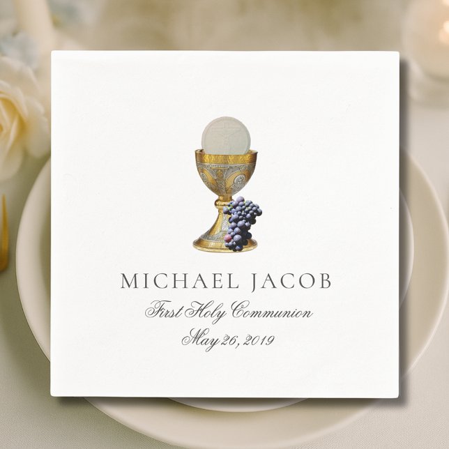 Erste Heilige Kommunion Katholische Kirche Gastgeb Serviette (Von Creator hochgeladen)