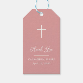 Erste heilige Kommunion Pink Cross Einfach Vielen  Geschenkanhänger