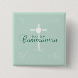 Erste heilige Kommunion, Skript in Soft Green Button