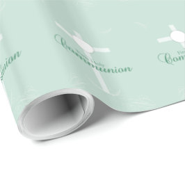 Erste heilige Kommunion, Skript in Soft Green Geschenkpapier