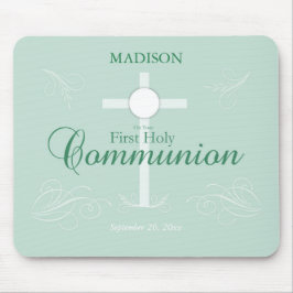 Erste heilige Kommunion, Skript in Soft Green Mousepad