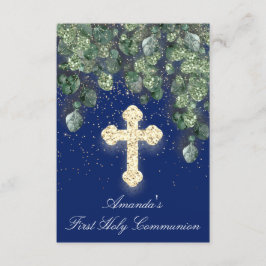 Erste Heilige Kommunion Taufe Christliche Kreuzflo Einladung