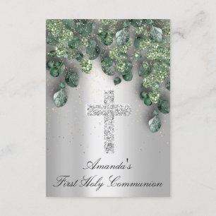 Erste Heilige Kommunion Taufe Christliches Kreuzsi Einladung