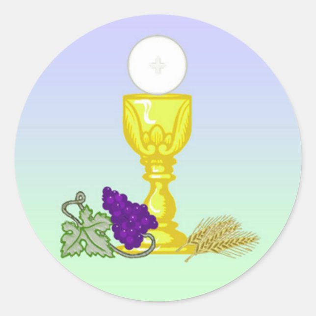 Erste heilige Kommunions-Aufkleber Runder Aufkleber (Vorderseite)