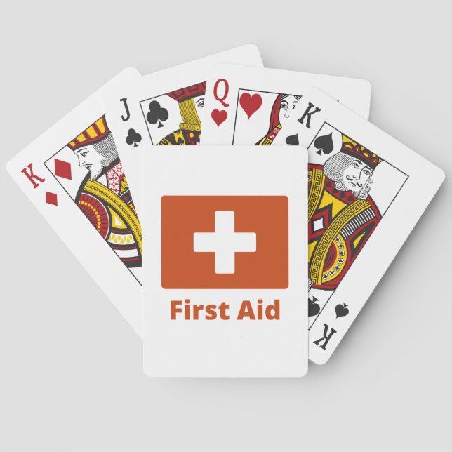Erste Hilfe beim Spielen von Karten in einfachem,  Spielkarten (Rückseite)